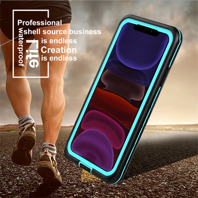 11 водонепроницаемый чехол, с швартовкой, жилет, iphone 11 водонепроницаемый (фиолетовый), с прозрачным задним крышкой