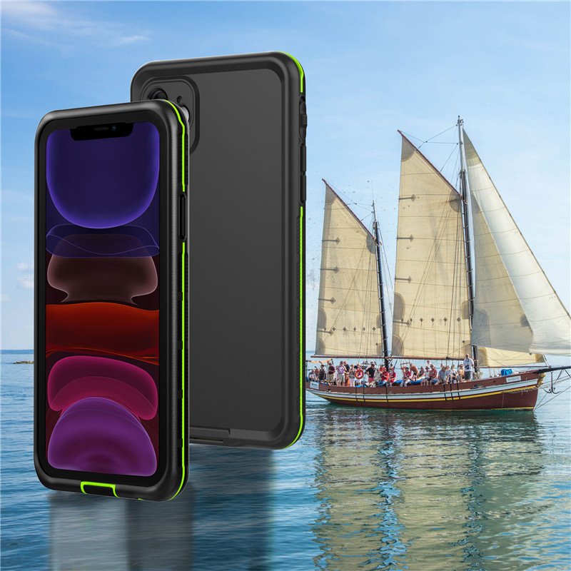 водонепроницаемая оболочка телефона для iphone 11 (ЧЕРНЫЙ), с чистым цветом задней крышки