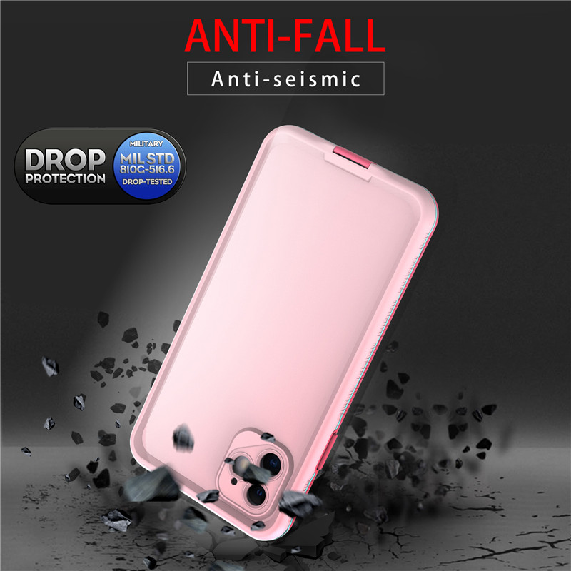 водонепроницаемый корпус телефона гидроизоляционный корпус iphone для iphone 11 лучший водонепроницаемый корпус телефона (розовый), с чистым цветом задней крышки