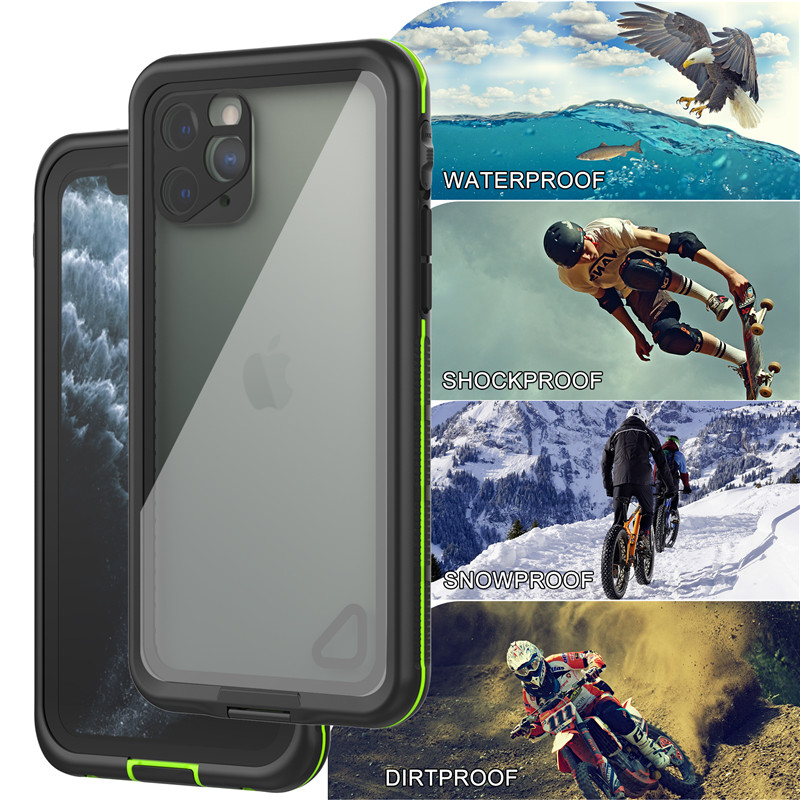 Водонепроницаемый чехол для подводного телефона iphone 11 pro водонепроницаемый чехол (черный) с прозрачной задней крышкой