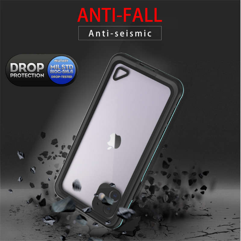 Водонепроницаемый чехол для телефона для плавания iphone 11 pro max чехол для телефона (черный) с прозрачной задней крышкой