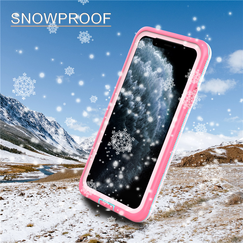 Водонепроницаемый чехол пылезащитный чехол для iphone 11 pro max, чехол для мобильного телефона (розовый) с прозрачной задней крышкой