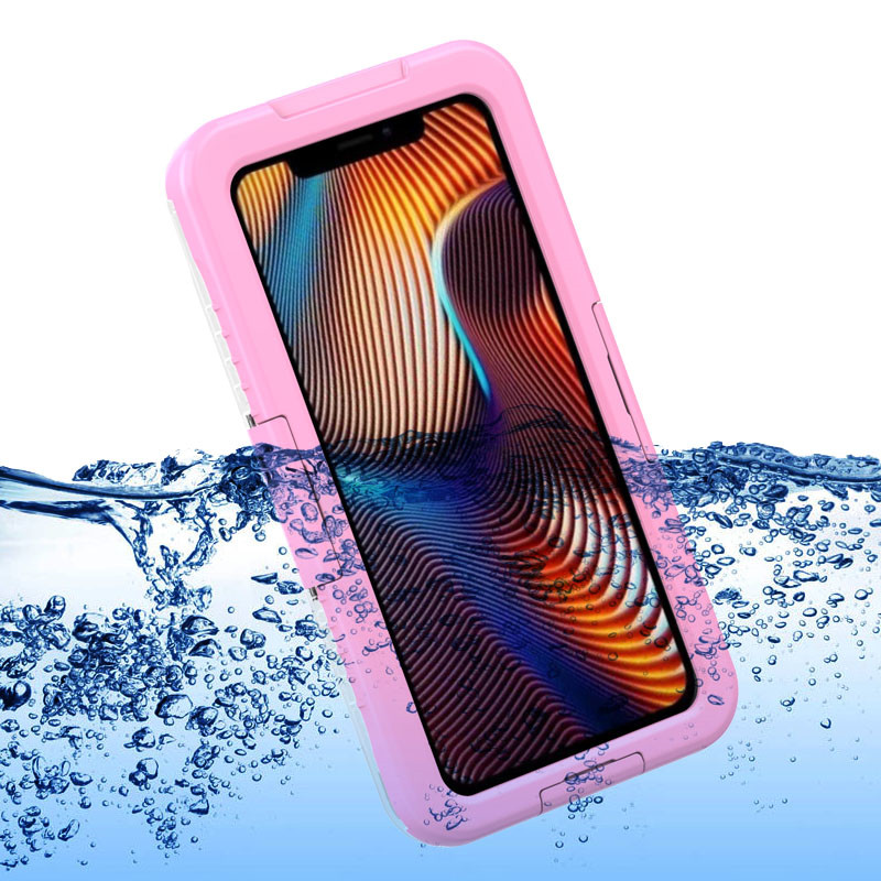 дешевый корпус телефона iphone XR спасательный круг купить подводный корпус iphone водонепроницаемый корпус телефона и кошелек (розовый цвет)