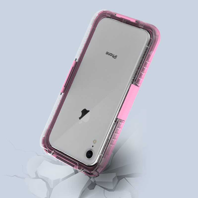 дешевый корпус телефона iphone XR спасательный круг купить подводный корпус iphone водонепроницаемый корпус телефона и кошелек (розовый цвет)