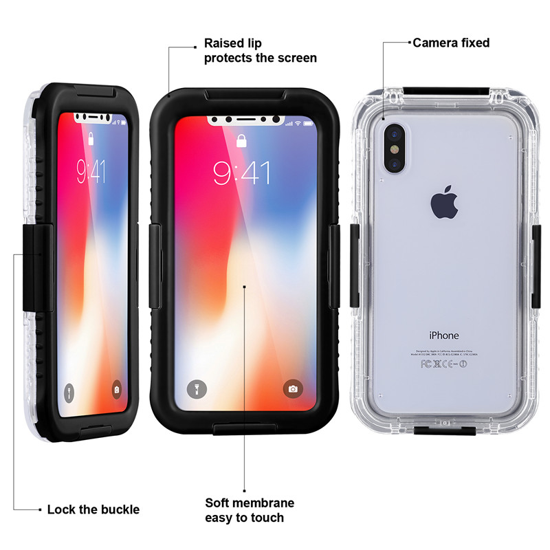 Водонепроницаемый чехол для мобильного телефона Iphone XS водонепроницаемый чехол дешевый противоударный чехол для iPhone (черный)